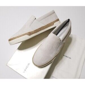 NIB Vince Johan Suede Slip On Sneakers in White Size 7, 8.5, 9.5, 10 $225